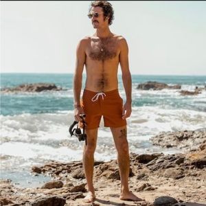 Dandy Del Mar Riviera Swim Trunks Rust Orange Men's 32